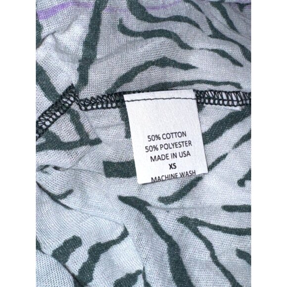 Lovecappella Zebra Print Sleeveless Top With Purple Accents XS - Picture 4 of 6